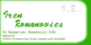 iren romanovics business card